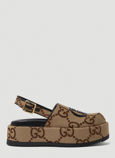 Shop Gucci Jumbo Gg Clogs In Beige