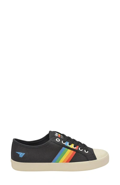 Shop Gola Coaster Rainbow Striped Sneaker In Black/ Multi