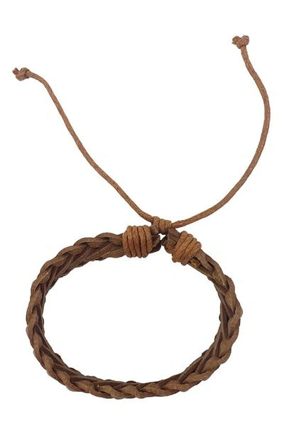 Shop Adornia Brown Leather Braided Slider Bracelet