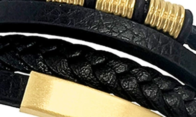 Shop Adornia Multistrand Leather Magnetic Bracelet In Black