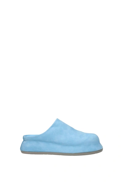 Shop Jacquemus Slippers And Clogs Suede Heavenly Sky