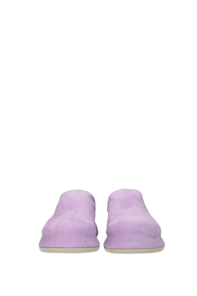 Shop Jacquemus Slippers And Clogs Suede Violet Lilac