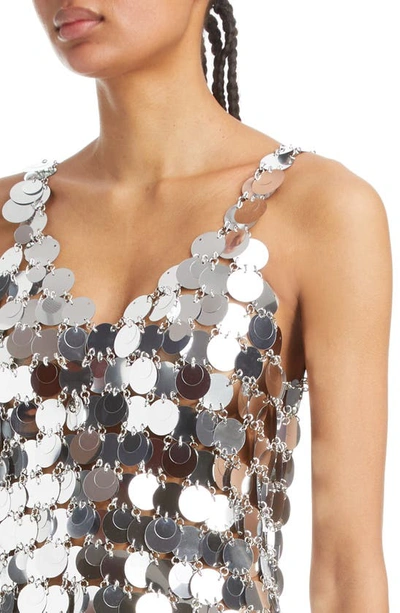Shop Paco Rabanne V-neck Paillette Minidress In Silver