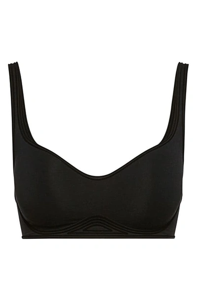 Shop Wolford Cotton Contour 3w Wireless Bra In Black