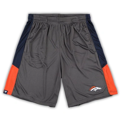 Fanatics Men's Branded Gray Denver Broncos Big And Tall Team Shorts