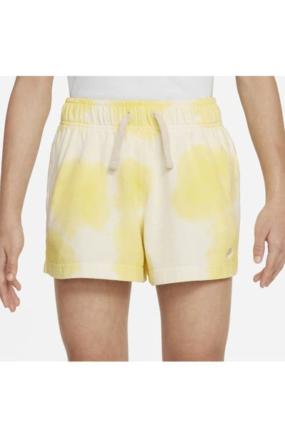 Shop Nike Kids' Sportswear Tie Dye Shorts In Opti Yellow/ Sail