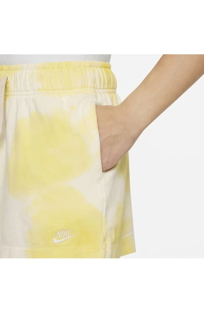 Shop Nike Kids' Sportswear Tie Dye Shorts In Opti Yellow/ Sail