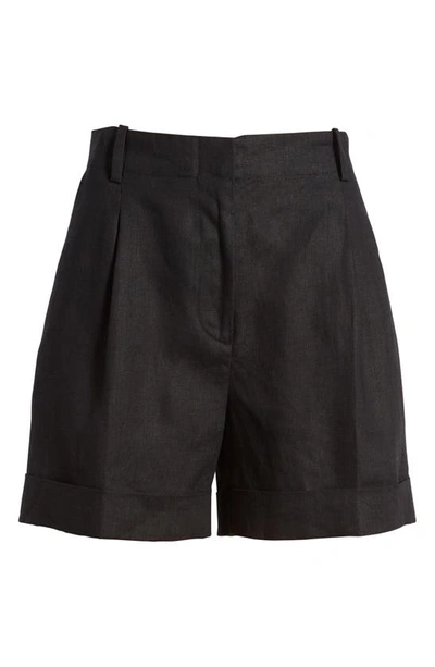 Shop & Other Stories Linen Chino Shorts In Black