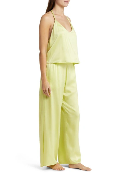Shop Lunya Washable Mulberry Silk Pajamas In Boundless Lime