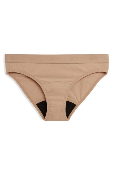 Shop Tomboyx First Line Stretch Cotton Period Bikini In Chai