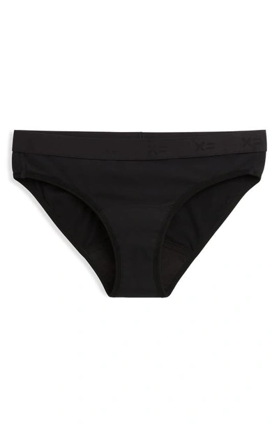 Shop Tomboyx First Line Stretch Cotton Period Bikini In Pure Black