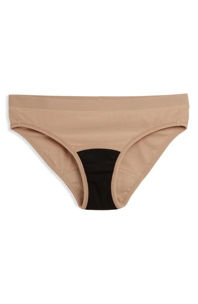 Shop Tomboyx First Line Stretch Cotton Period Bikini In Chai