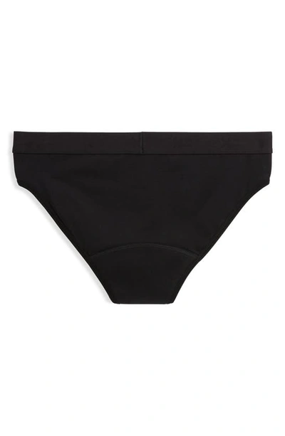 Shop Tomboyx First Line Stretch Cotton Period Bikini In Pure Black