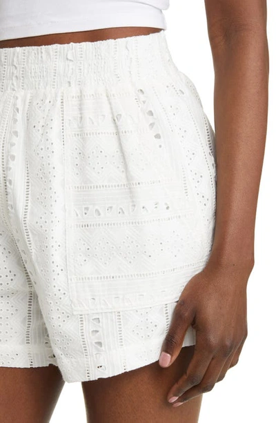 Shop Blanknyc Eyelet Embroidered Cotton Shorts In Glimmer Of Hope