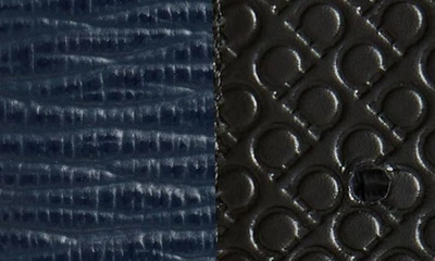Shop Ferragamo Double Gancio Loop Leather Belt In Deep Ocean Nero