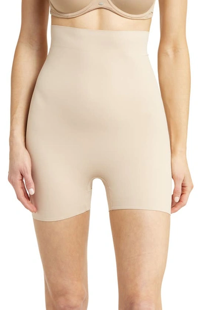 Shop Tc Sleek Essentials High Waist Shaper Shorts In Warm Beige