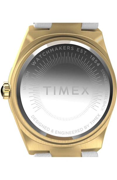 Timex ® Simone Leather Strap Chronograph Watch, 38mm In White