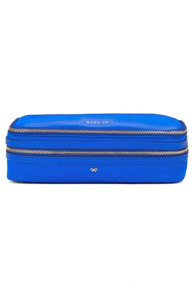 Shop Anya Hindmarch Girlie Stuff Econyl® Recycled Nylon Cosmetics Case In Electric Blue