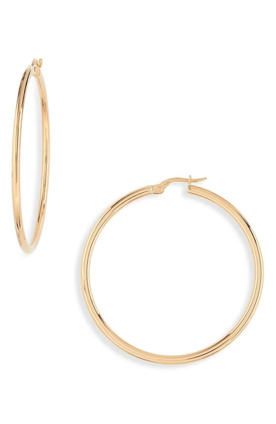 Roberto Coin Medium 18k Yellow Gold Hoop Earrings In Yellow