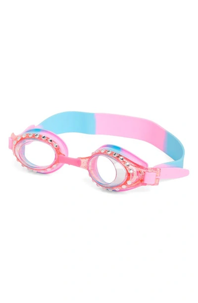 Shop Glambaby Kids' Bejeweled Swim Goggles In Multi Pink