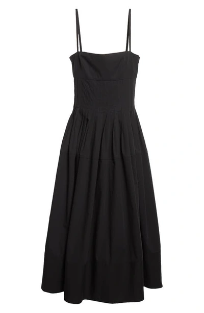 Shop Proenza Schouler Cotton Poplin Midi Dress In Black