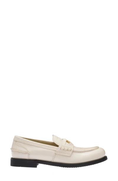 Shop Miu Miu Penny Loafer In Ivory