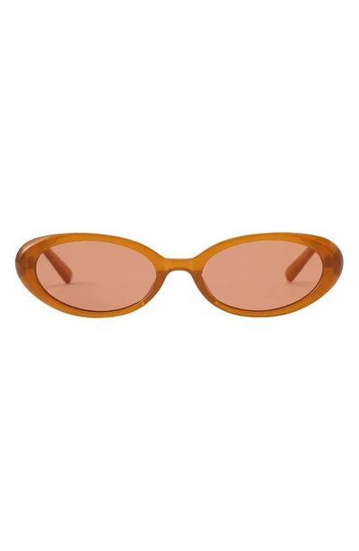 Shop Fifth & Ninth Taya 53mm Polarized Oval Sunglasses In Caramel/ Brown