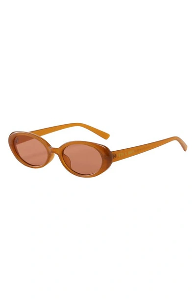 Shop Fifth & Ninth Taya 53mm Polarized Oval Sunglasses In Caramel/ Brown