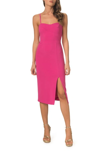 Shop Dress The Population Alana Body-con Cocktail Dress In Bright Fuchsia