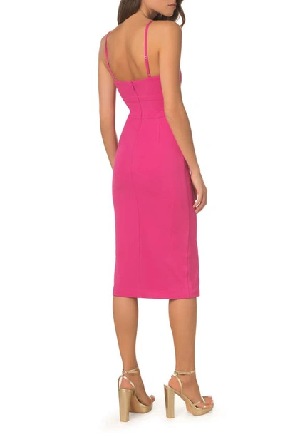 Dress The Population Alana Body-con Cocktail Dress In Bright Fuchsia