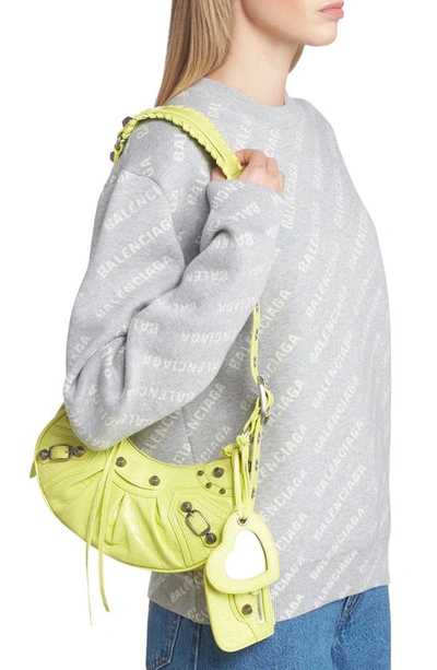 Balenciaga Extra Small Le Cagole Lambskin Shoulder Bag In Lime