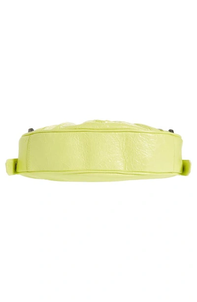 Shop Balenciaga Extra Small Le Cagole Lambskin Shoulder Bag In Lime