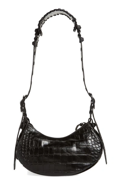 Shop Balenciaga Extra Small Le Cagole Lambskin Shoulder Bag In Noir