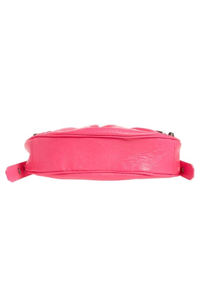 Shop Balenciaga Extra Small Le Cagole Lambskin Shoulder Bag In Fluo Pink