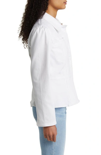 Wit & Wisdom Peplum Denim Jacket In Optic White