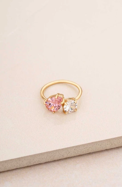 Shop Ettika Cubic Zirconia Statement Ring In Pink