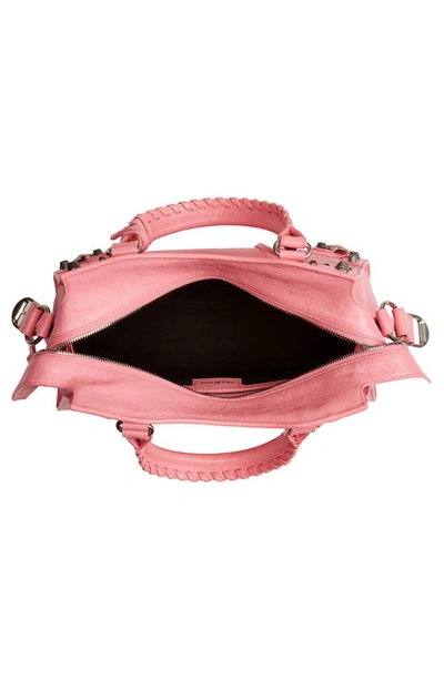 Shop Balenciaga Small Neo Cagole Leather Shoulder Bag In Sweet Pink