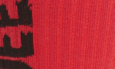Shop Alexander Mcqueen Graffiti Logo Crew Socks In 6160-bordeaux/ Black