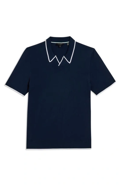 Shop Ted Baker Stortfo Stretch Polo In Navy