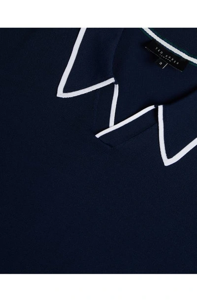 Shop Ted Baker Stortfo Stretch Polo In Navy