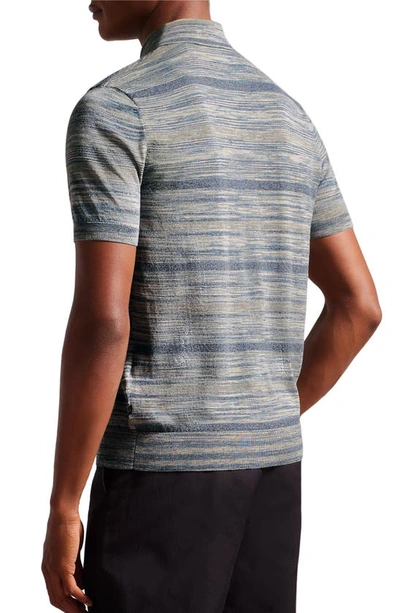 Shop Ted Baker Mauda Ombré Stripe Cotton Blend Polo Sweater In Stone