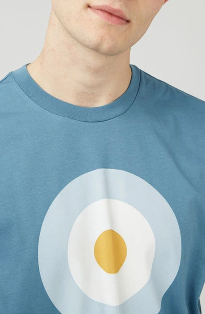 Shop Ben Sherman Target Organic Cotton Graphic T-shirt In Blue Shadow