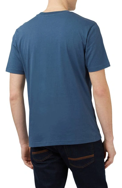 Shop Ben Sherman Retro Tape Target Organic Cotton Graphic T-shirt In Blue Denim