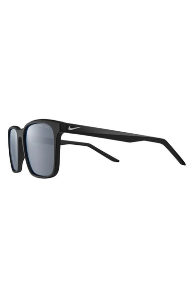 Shop Nike Rave 57mm Polarized Square Sunglasses In Matte Black/ Polar Grey