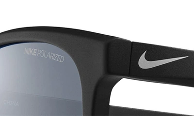 Shop Nike Rave 57mm Polarized Square Sunglasses In Matte Black/ Polar Grey