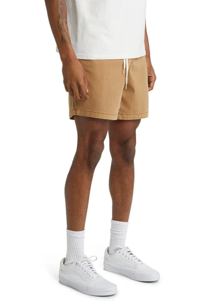 Shop Pacsun Reed Khaki Twill Volley Shorts In Tigers Eye
