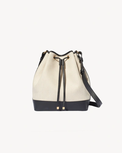 Shop Nili Lotan Brigitte Bucket Bag In Natural/black/gold Hw