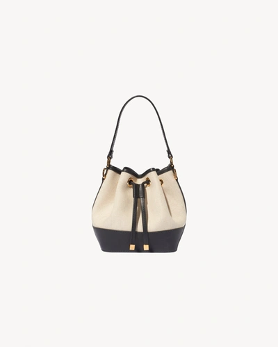 Shop Nili Lotan Brigitte Mini Bucket Bag In Natural/black/gold Hw