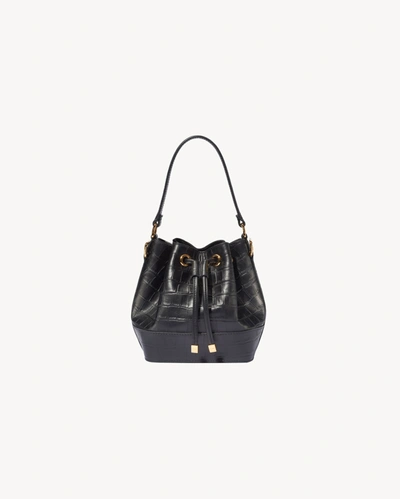 Shop Nili Lotan Brigitte Mini Bucket Bag In Black And Gold