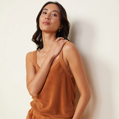 Monrow Terry Cloth Tank In Coconut